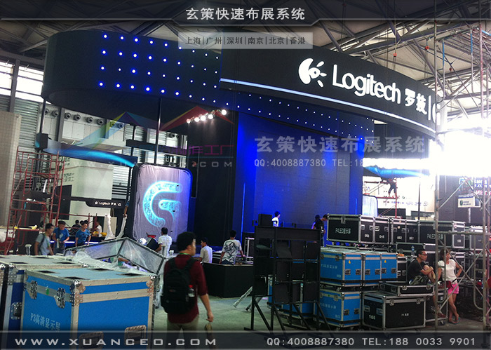 游戲展羅技展臺搭建現場